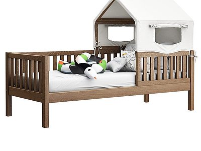 3d现代儿童床模型