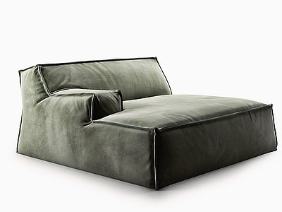 现代绒布睡床沙发模型3d模型