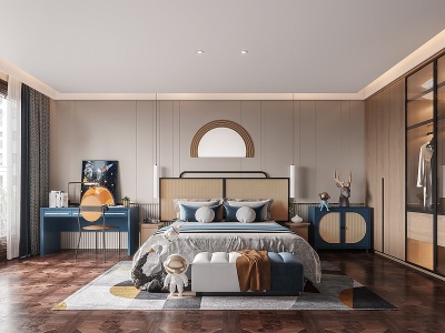 新中式卧室模型