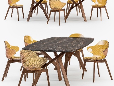 3d现代餐桌椅模型