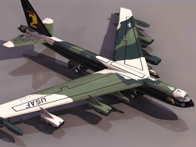 3dB52远程战略轰炸机模型