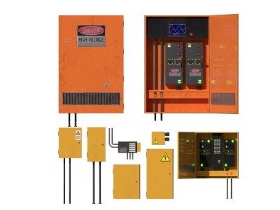 3d现代电箱电闸控制柜模型