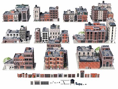 美國布魯克林街區建筑模型