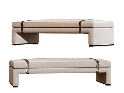 新中式矮凳床尾凳模型3d模型
