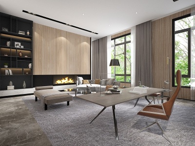 3d家装现代风格的客厅模型