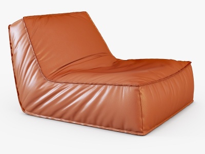 红色皮质单人沙发懒人沙发模型3d模型
