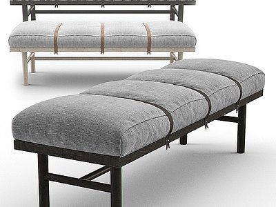 3d床尾凳脚踏脚凳沙发凳组合模型