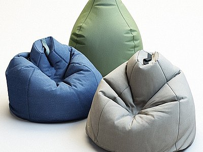 3d现代米蓝绿色懒人沙发模型