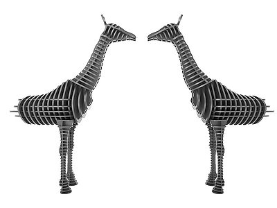 3d斑马雕塑模型