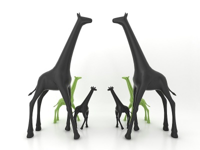 长颈鹿雕塑模型3d模型