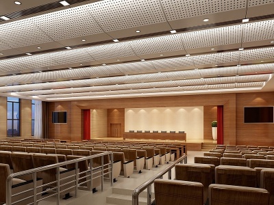3d现代大会议室连排椅主席台模型