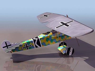 3dFOKERD7一战飞机模型