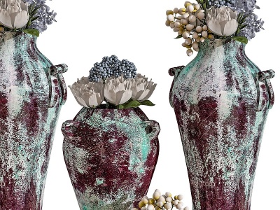 古典复古花瓶花卉插花模型3d模型