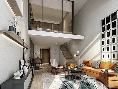 3d单身loft公寓模型