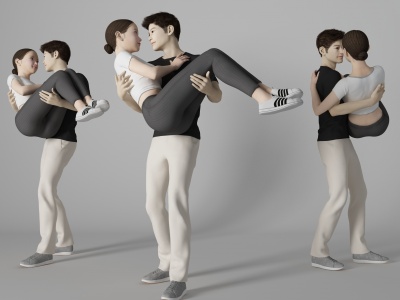 3d拥抱接吻人物模型