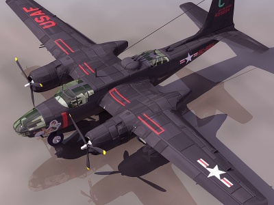 3dINVADER盟军轰炸机模型