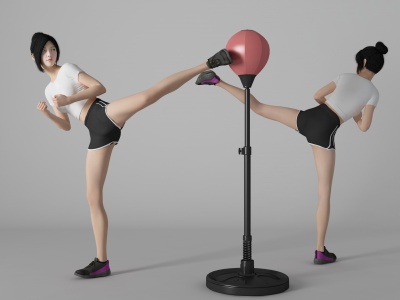 3d瑜伽拉伸健身美女人物模型
