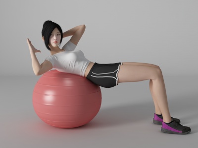 瑜伽拉伸健身美女人物模型3d模型
