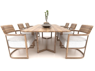 六人餐桌模型3d模型