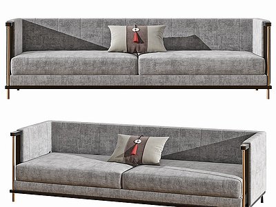 3d新中式轻奢双人沙发模型