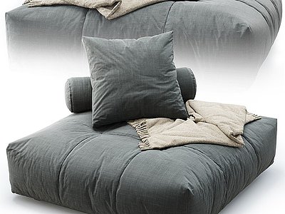 3d现代布艺懒人沙发模型