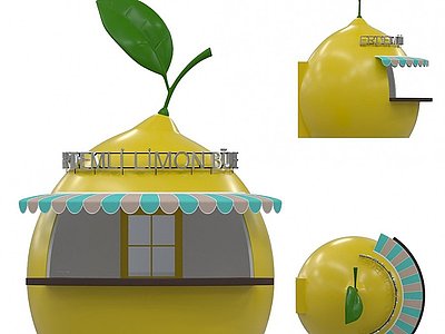 3d现代儿童柠檬屋模型