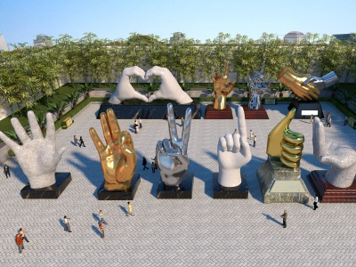 3d现代广场雕塑城市雕塑模型