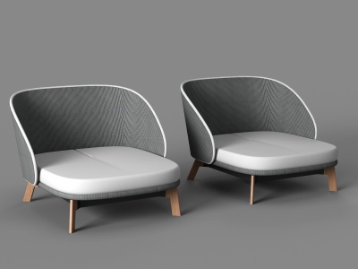 3d现代单人休闲座椅模型
