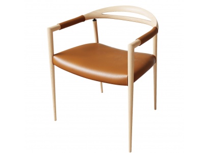3d北欧实木单人椅模型