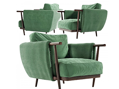 3d意大利现代单人沙发模型