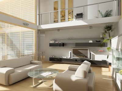 3d现代别墅休闲客厅模型
