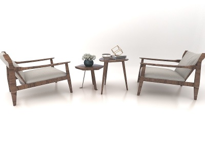3d木质沙发茶几模型