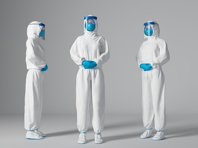 3d现代病毒防护人员模型