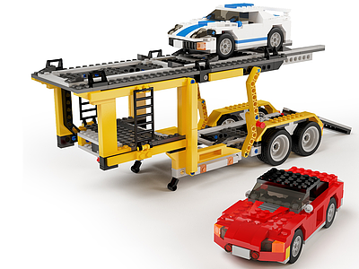 3d乐高玩具汽车模型