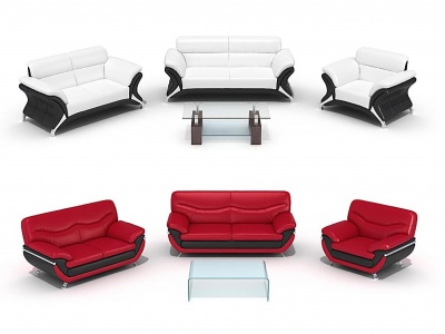 3d现代家具沙发茶几组合模型