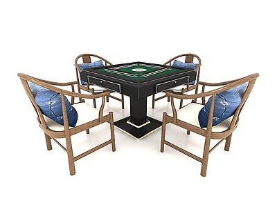 休闲桌麻将桌模型3d模型