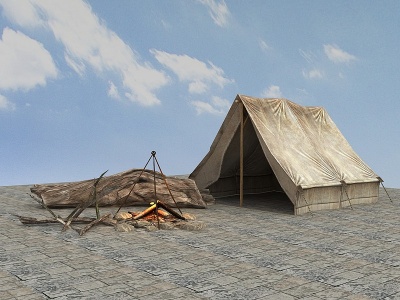 3d乡村规划中国文化系列帐篷模型