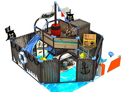 3d船型淘气堡模型