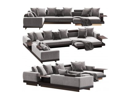 3dMinotti现代布艺多人沙发模型