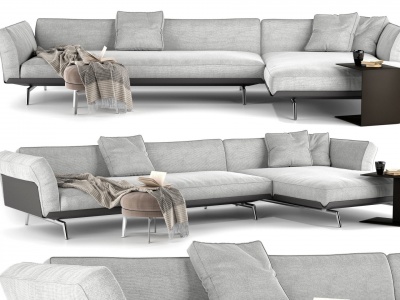 3dFlexform现代布艺多人沙发模型