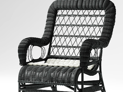 3d现代户外藤编椅模型