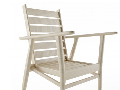 3d北欧实木户外单椅模型
