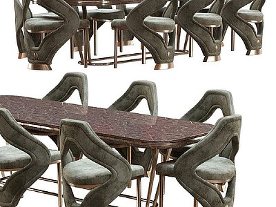 3d现代<font class='myIsRed'>餐桌椅</font>模型