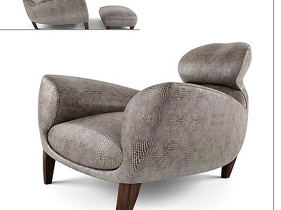 现代皮革懒人沙发模型3d模型