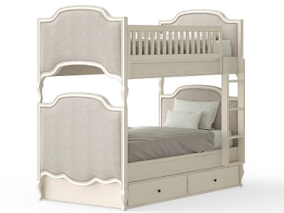 3d美式双层儿童床模型