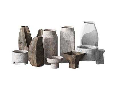 3d<font class='myIsRed'>工业</font>复古陶瓷瓶罐器皿模型
