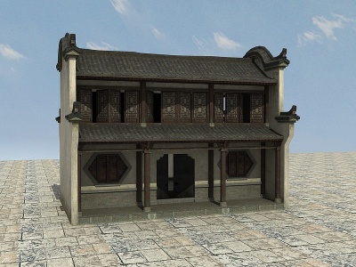 古建景观房模型3d模型