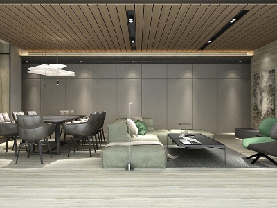 3d现代风格客厅模型