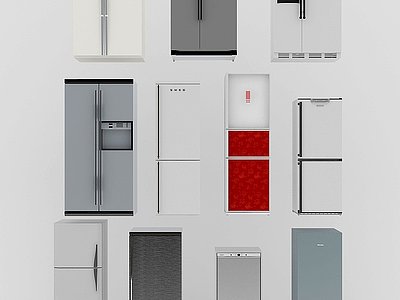 各式新老款冰箱模型3d模型