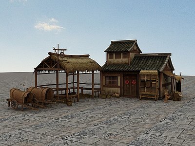 3d中国乡村文化系列建筑设施模型